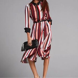 Anne Klein Multicolor Striped Midi Dress